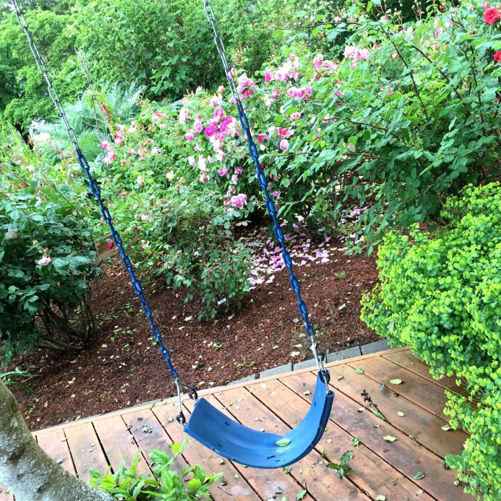 Potting Shed Swing with Roses
