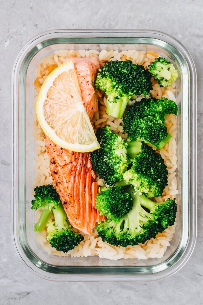 Simple Living Tips - Meal Prep - Photo of Salmon with Rice and Broccoli 