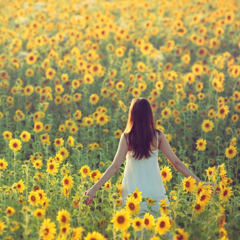 Best Simple Living Tips and Ideas - Photo of a Woman in a Field of Sunflowers