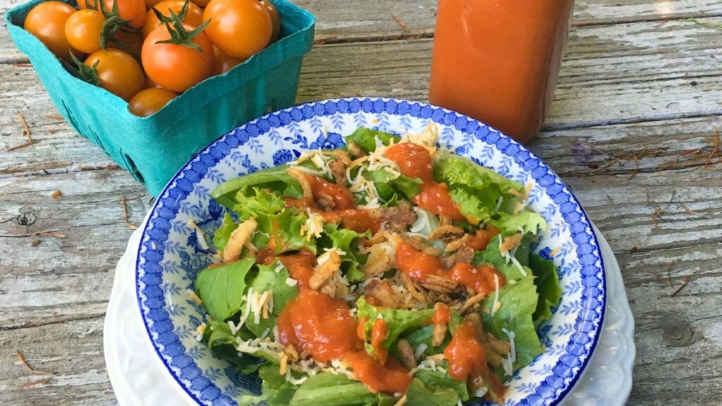 Photo of a Salad with Honey French Salad Dressing