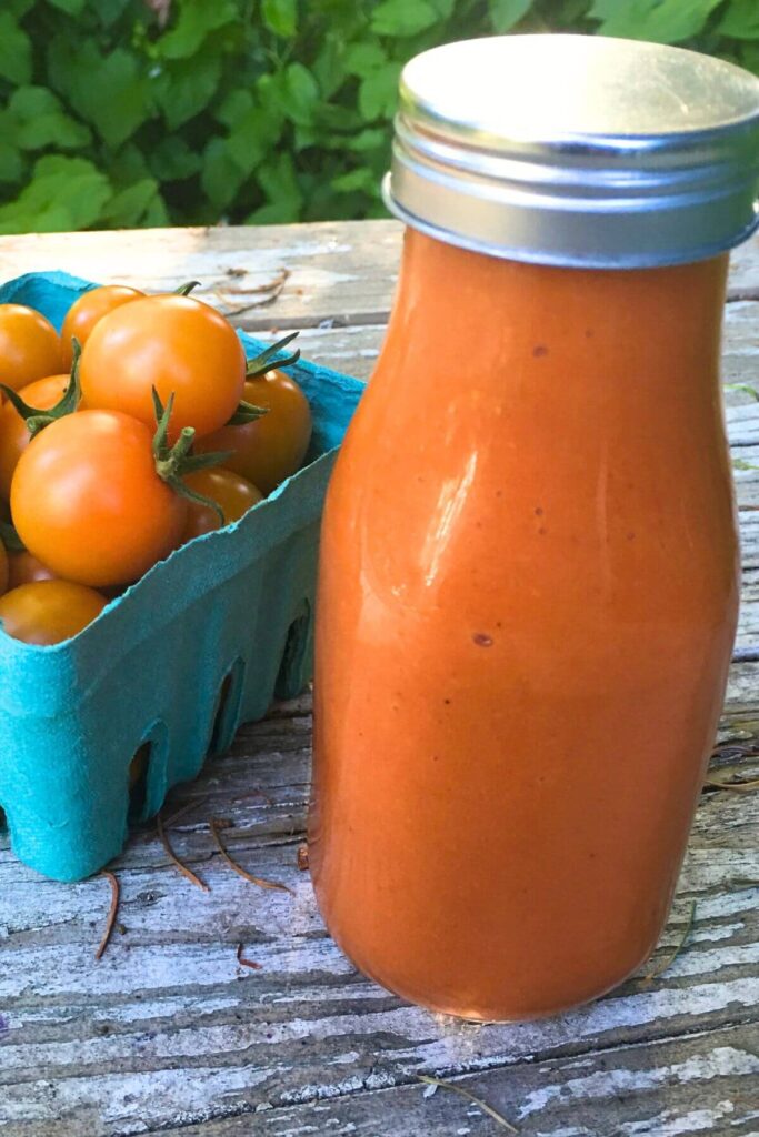 The Best Honey French Salad Dressing Recipe - Photo of Honey French Salad Dressing and Cherry Tomatoes 