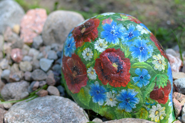 Rock painting, Decorative rock, Mandala Rocks, Large painted - Inspire  Uplift