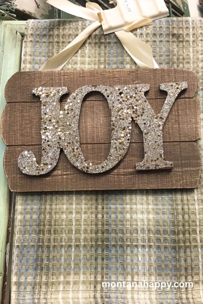 Rustic Christmas Decor - Photo of Rustic Joy Sign 
