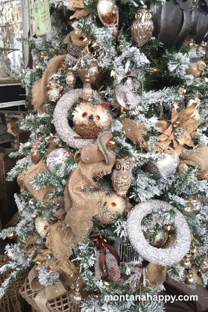 Rustic Christmas Decorations - Owl Christmas Tree 