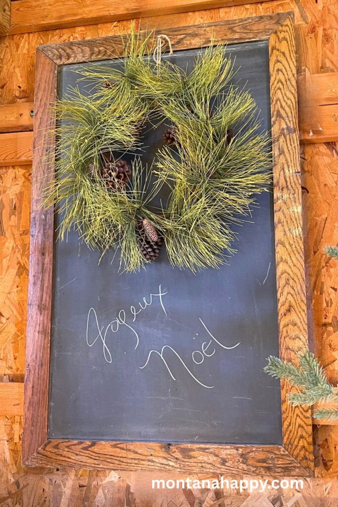 Rustic Decorations for Christmas - Chalkboard with Wreath