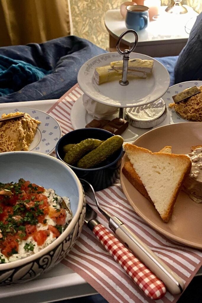 Hygge Family Dinner Traditions - Photo of Dinner in Bed