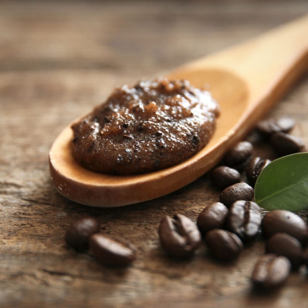Coffee and Sugar Body Scrub Recipe - Wooden Spoon and coffee beans