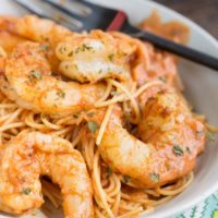 Shrimp Pasta in Spicy New Orleans Tomato Cream Sauce