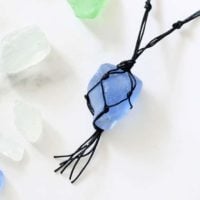 sea glass jewelry: Macrame sea glass necklace tutorial