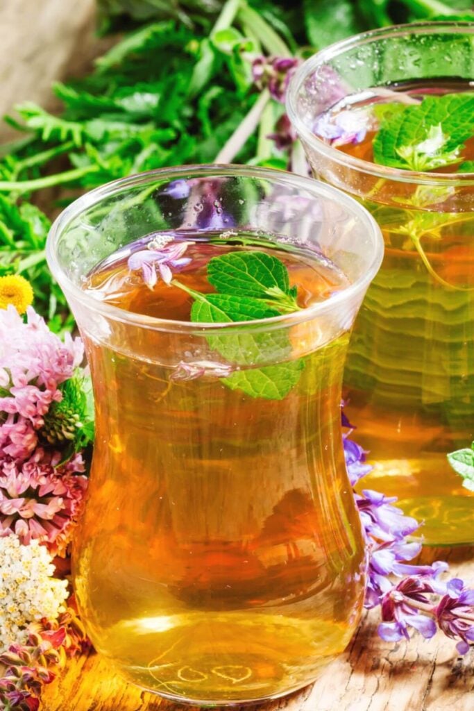 Mug of tea made of herbs 