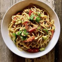 Cool Peanut Sesame Noodles with Crunchy Vegetables