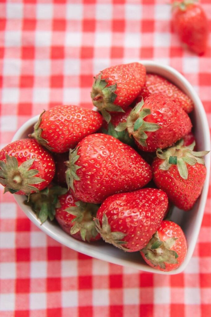 Photo of Fresh Strawberries in a Heart-Shaped Containers 
