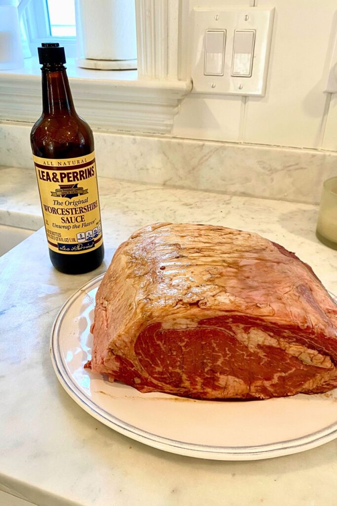 Salt Encrusted Prime Rib with Worcestershire Sauce 
