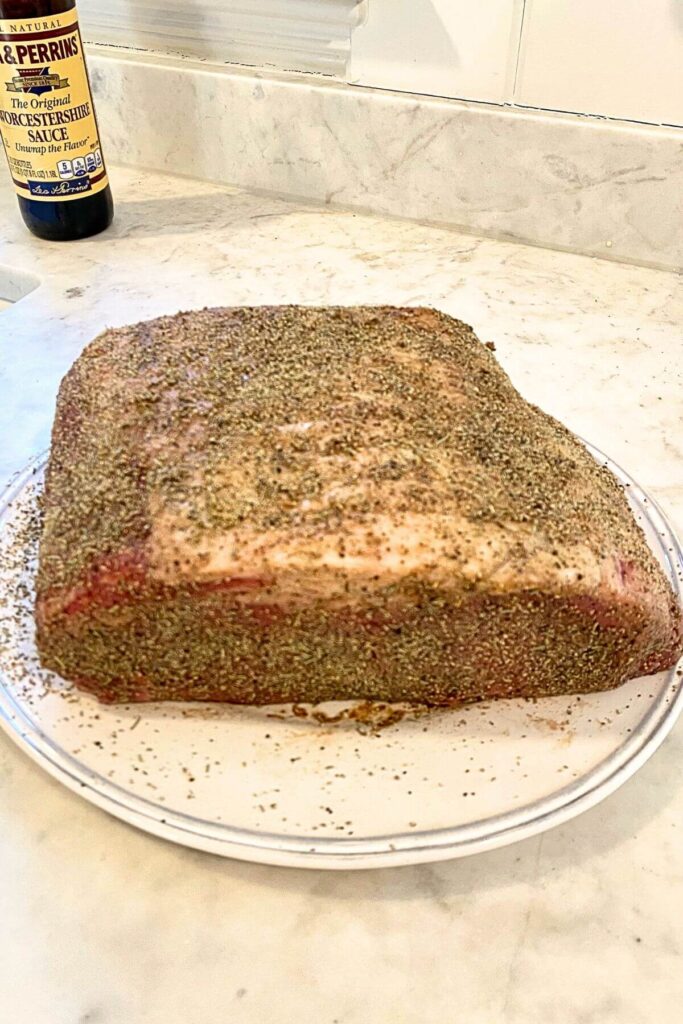Salt Encrusted Prime Rib with Worcestershire Sauce & Spices 
