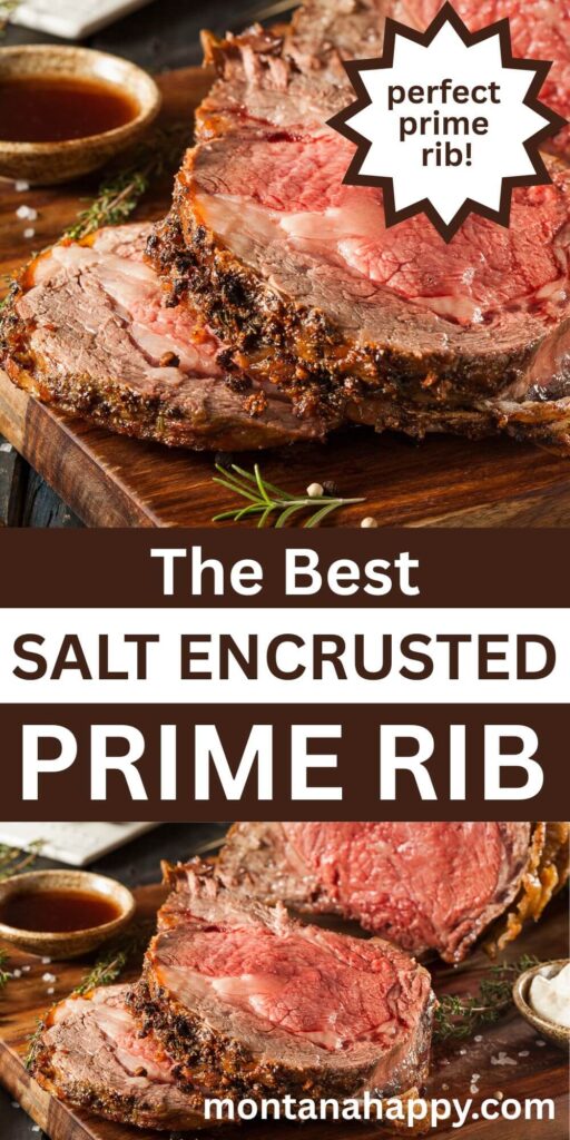 Best salt encrusted prime rib roast recipes start with a thick, beautifully marbled standing rib roast coated in a generous crust of kosher salt that locks in juices and creates the most flavorful, tender prime rib. This oven roasted prime rib delivers a crispy exterior and a buttery, melt-in-your-mouth center that makes it the ultimate holiday dinner or Christmas prime rib centerpiece. If you’ve been searching for the perfect bone-in prime rib recipe with simple ingredients and foolproof results, this salt crusted prime rib roast is it. Pair it with creamy horseradish sauce or au jus for a restaurant-quality prime rib dinner that’s surprisingly easy to make at home. Save this for your next special occasion meal or Sunday family feast!