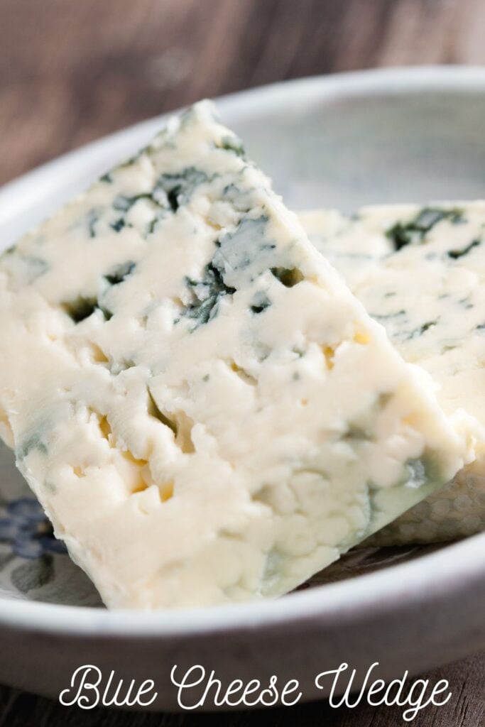 Wedge of Blue Cheese in a Bowl 