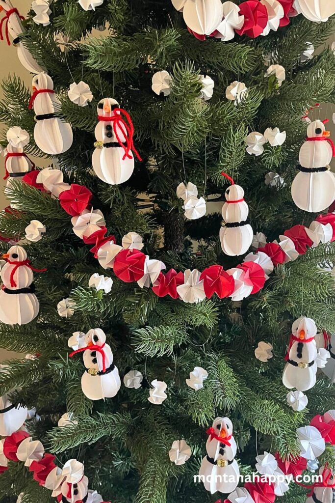 Creative Inexpensive Christmas Decorations - Photo of Homemade Snowmen Ornaments and Garland