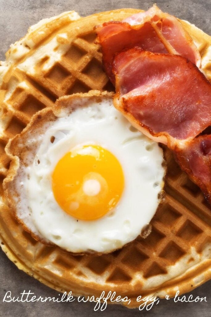 Photo of Buttermilk Waffles, Egg, & Bacon 