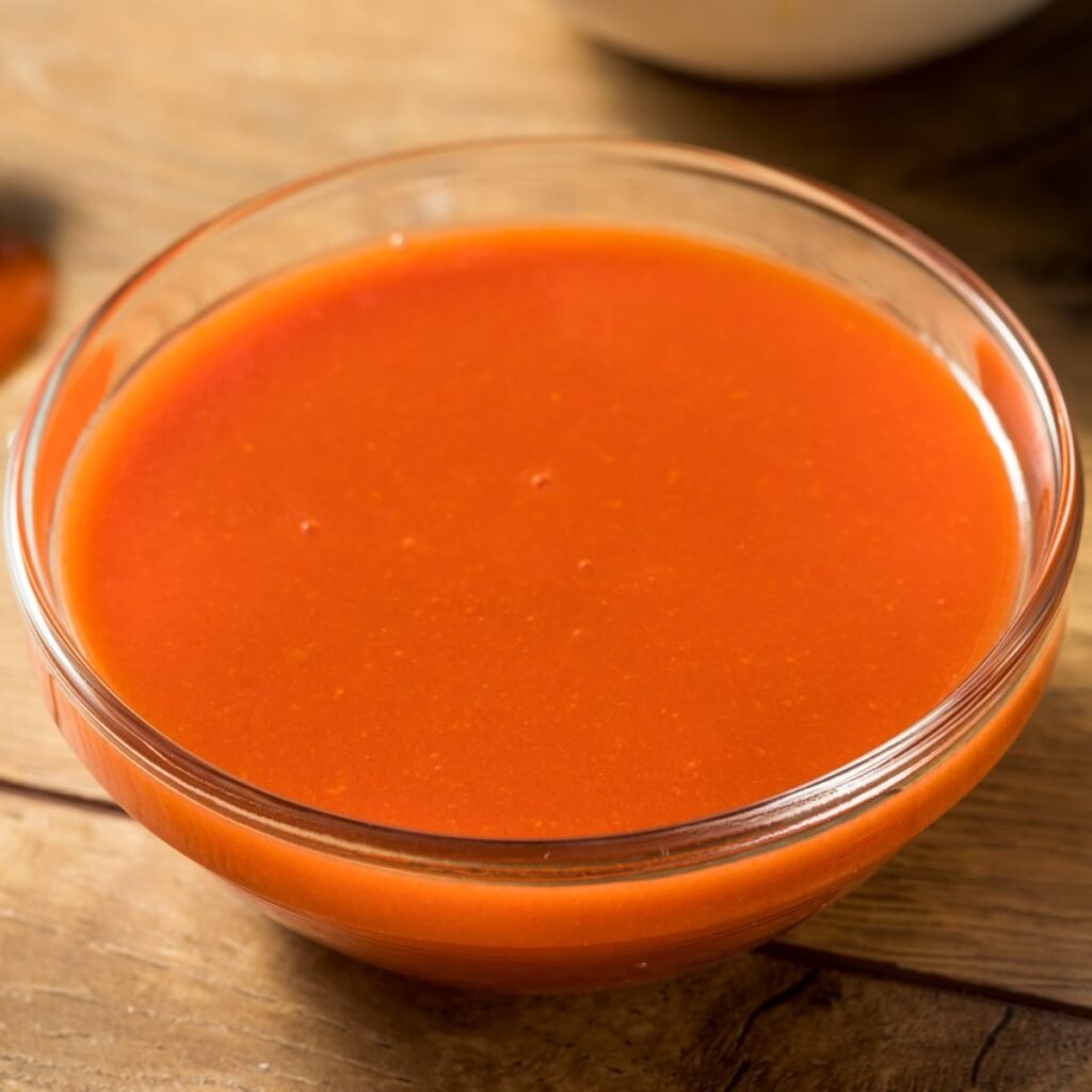 How to Make Buffalo Sauce from Scratch recipe in a clear glass bowl
