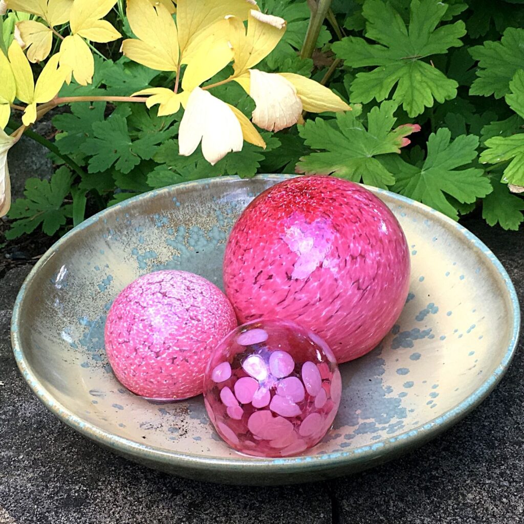 Small Statement - Bowl with Hand blown glass balls