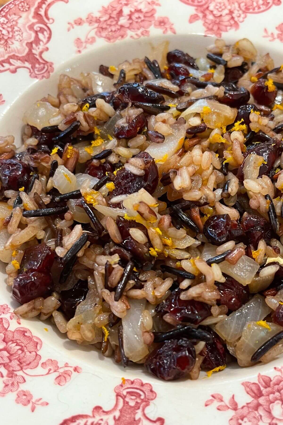 Close-Up Photo of Cranberry Rice Pilaf Recipe 