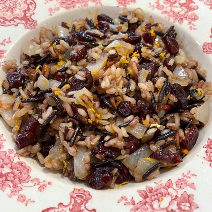 Close-Up Photo of Cranberry Rice Pilaf Recipe