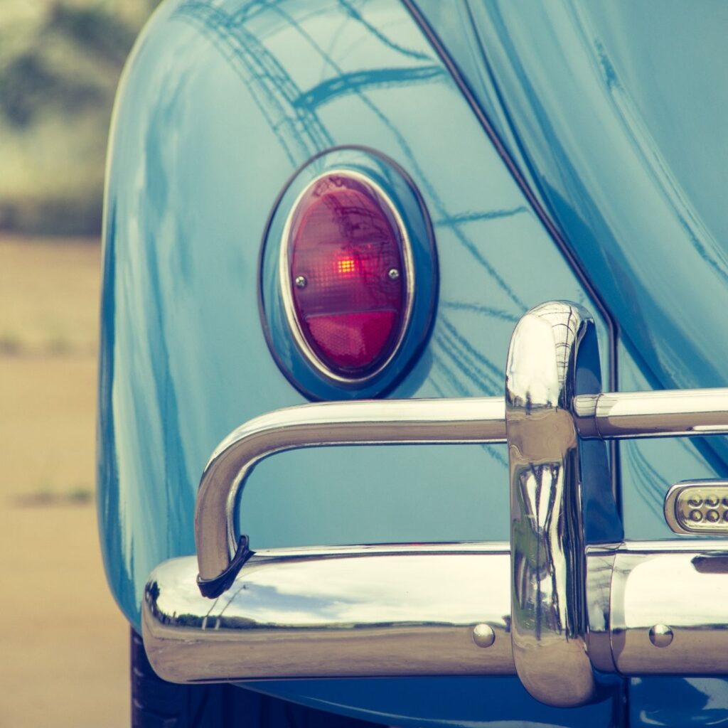 How to Hygge Your Car - Photo of the back of a vintage Volkswagon Bug