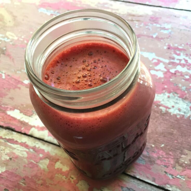 Nutritious Fresh Carrot Orange Beet Juice Recipe in a mason jar