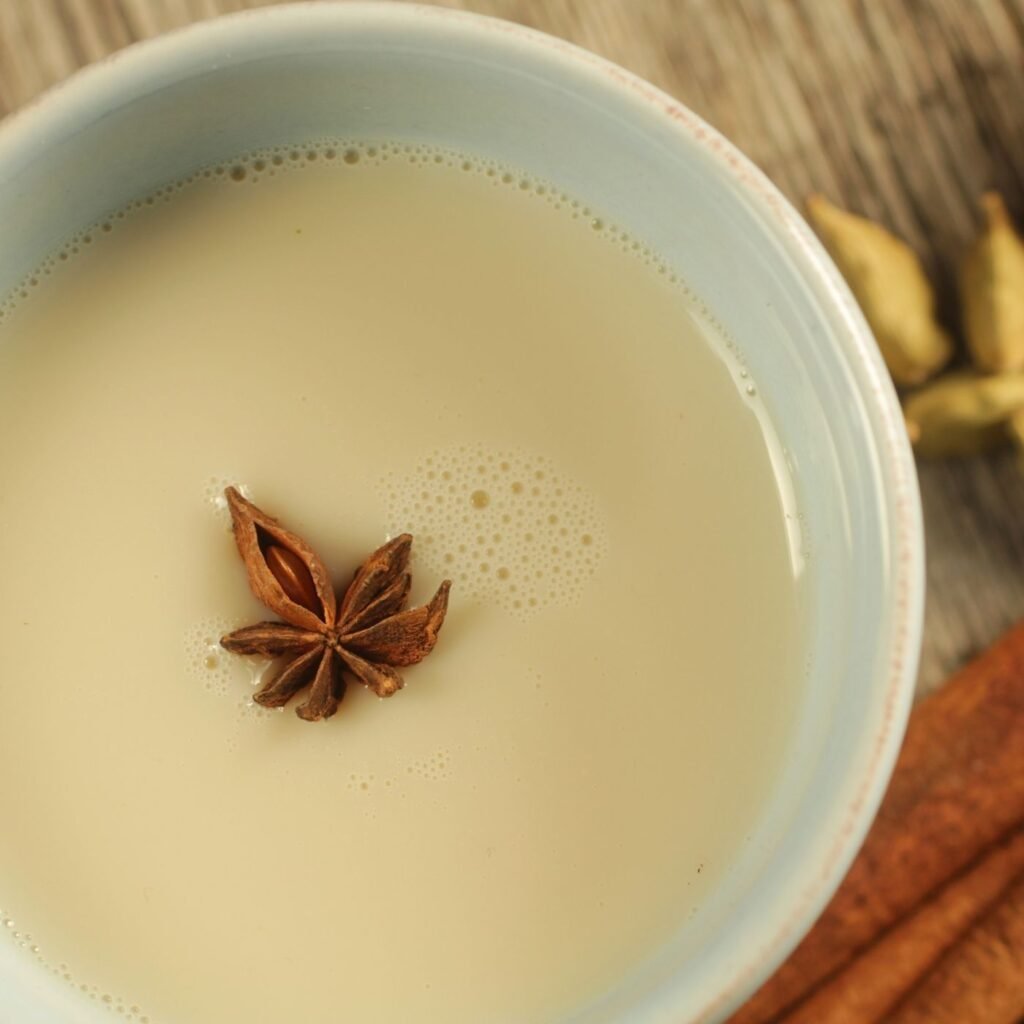 Thai Coconut Tea Latte Recipe in a white mug