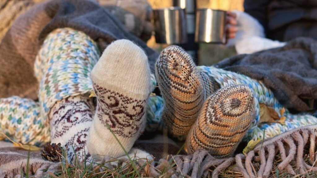 Aesthetics of Fall - Photo of Feet in Cozy Socks