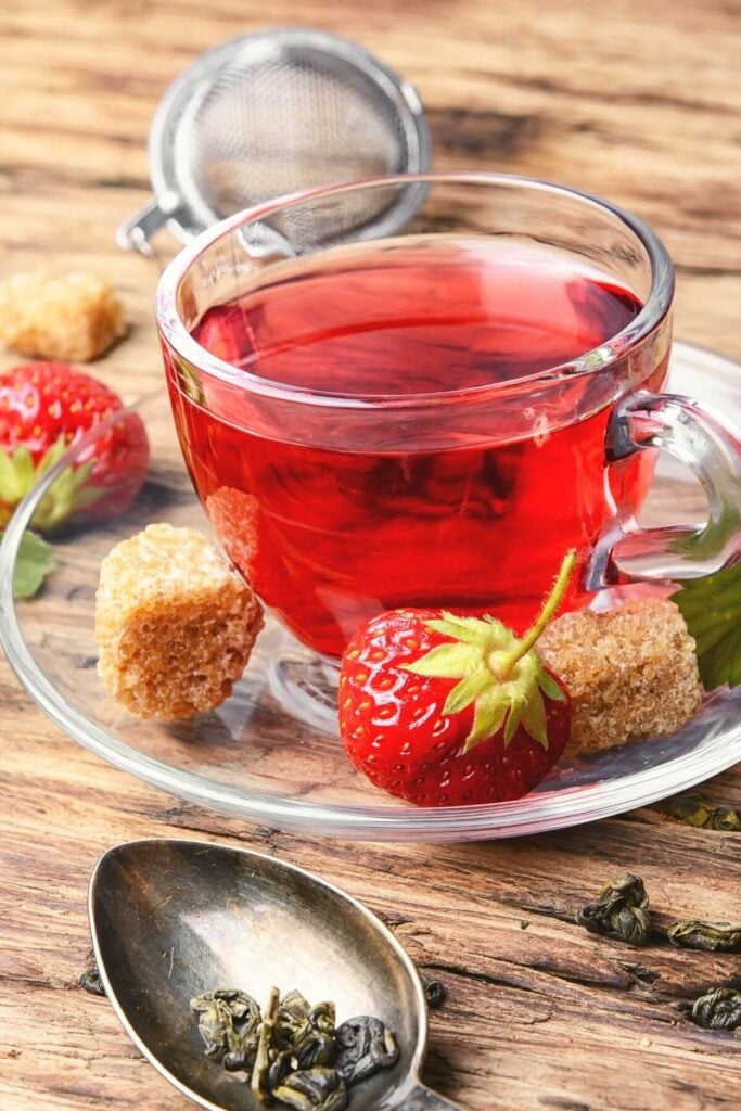 Photo of Strawberry Stems Tea and Dried Tea  