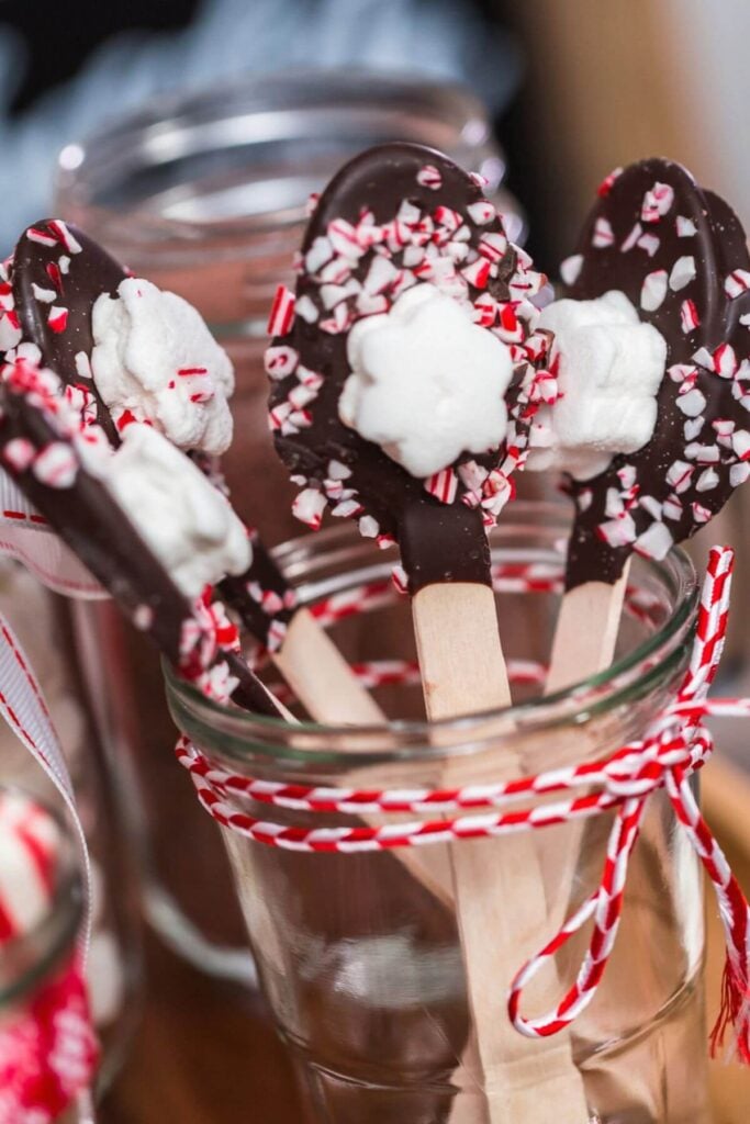 Hot Chocolate Station Ideas - Chocolate Spoons