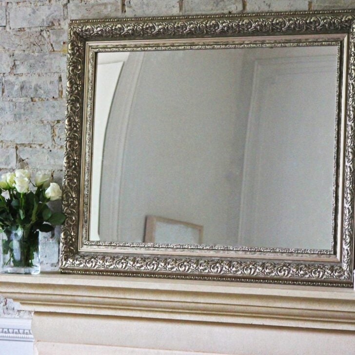 Hygge Quotes about Beauty - Antique Mirror on Fireplace 