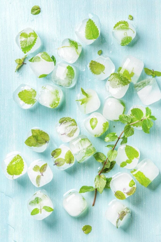 How to Store Mint Leaves in the Freezer - Photo of Mint Ice Cubes