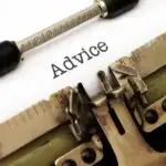 The Best Advice in Life - Typewriter with the word "Advice" typed out.