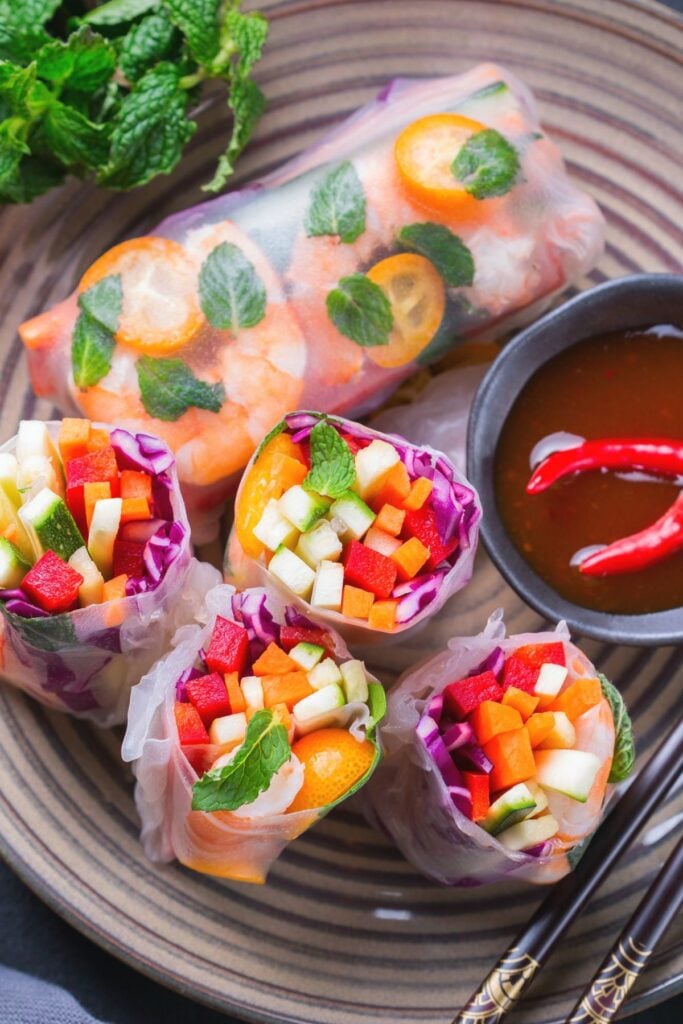 What to do with Mint Leaves? Photo of Asian Mint Spring Rolls