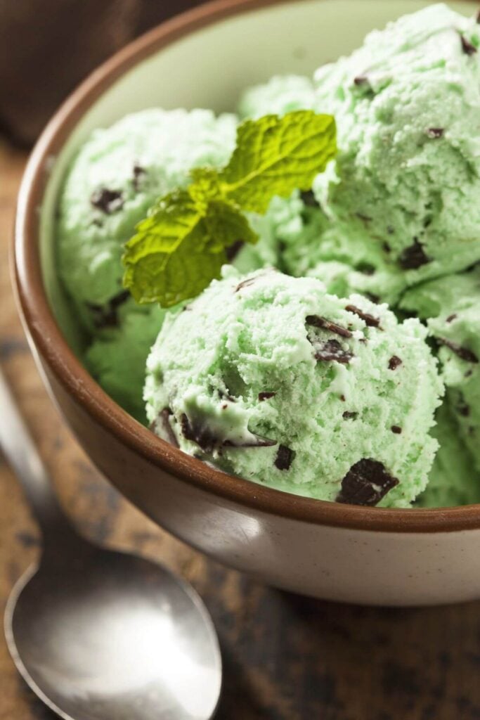 What to do with Mint Leaves? Mint Chocolate Chip Ice Cream