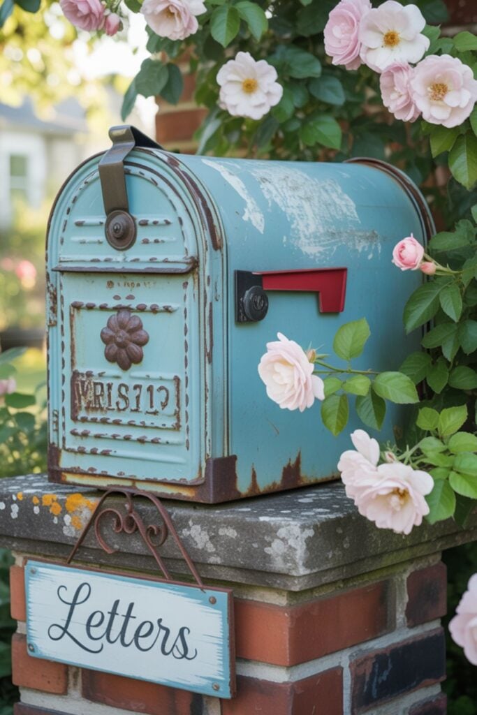 How to Create a Romantic Garden * Garden Design Ideas * Photo of a Vintage Mailbox 