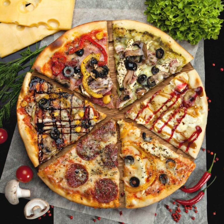 100+ Ultimate Pizza Topping List - Photo of six different types of Pizza with different toppings