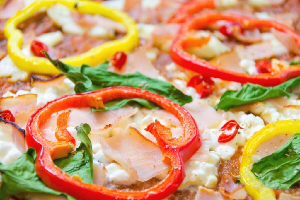 Pizza Toppings - Yellow and Red Peppers are a great option with Extra Cheese