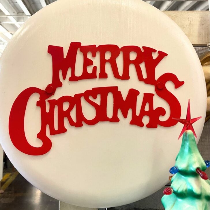 Vintage Christmas Blow Mold - Merry Christmas Sign Blow Mold 