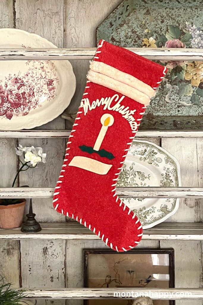 Vintage Christmas Decor Ideas - Vintage Felt Christmas Stocking