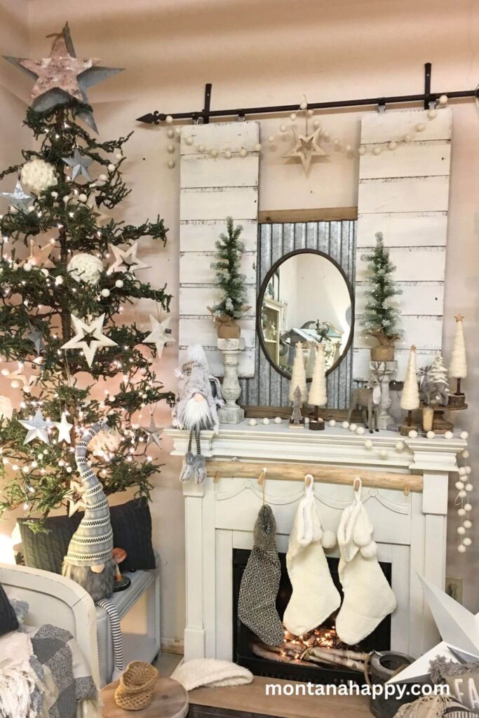 Vintage Christmas Display - White Christmas Vignette