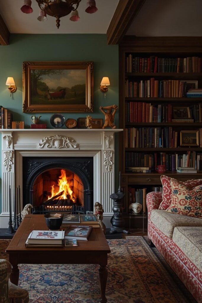 Multi Colored English Cottage Living Room Ideas 