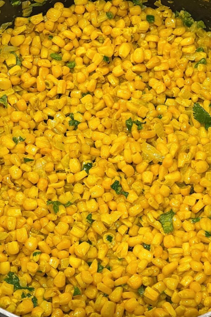 Process Photos of Ingredients for Easy Curried Creamed Corn Recipe 