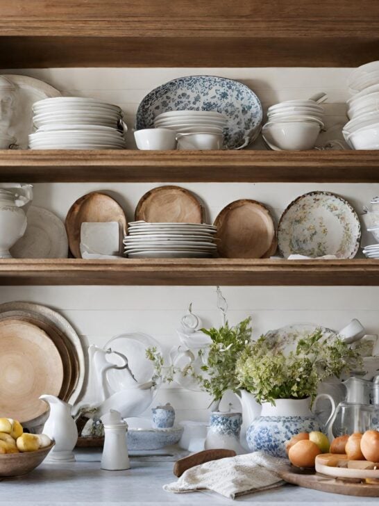 Open Shelves for French Country Kitchens 