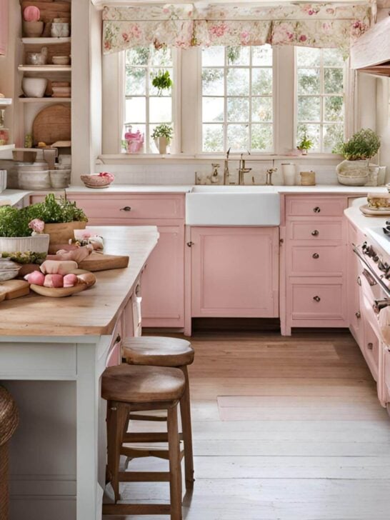 Photo of Pink French Country Kitchen 