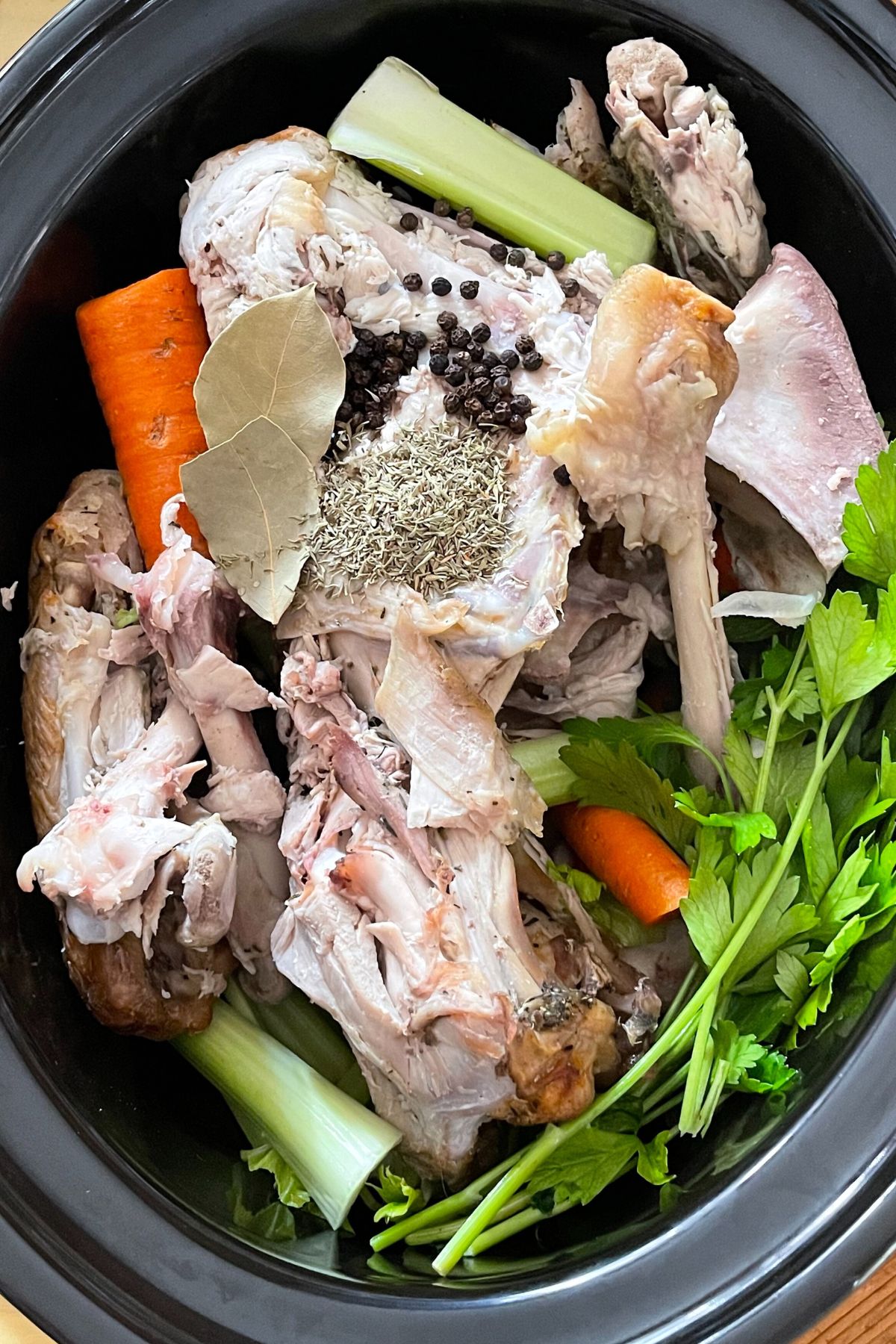 The BEST Slow Cooker Turkey Broth Recipe Montana Happy