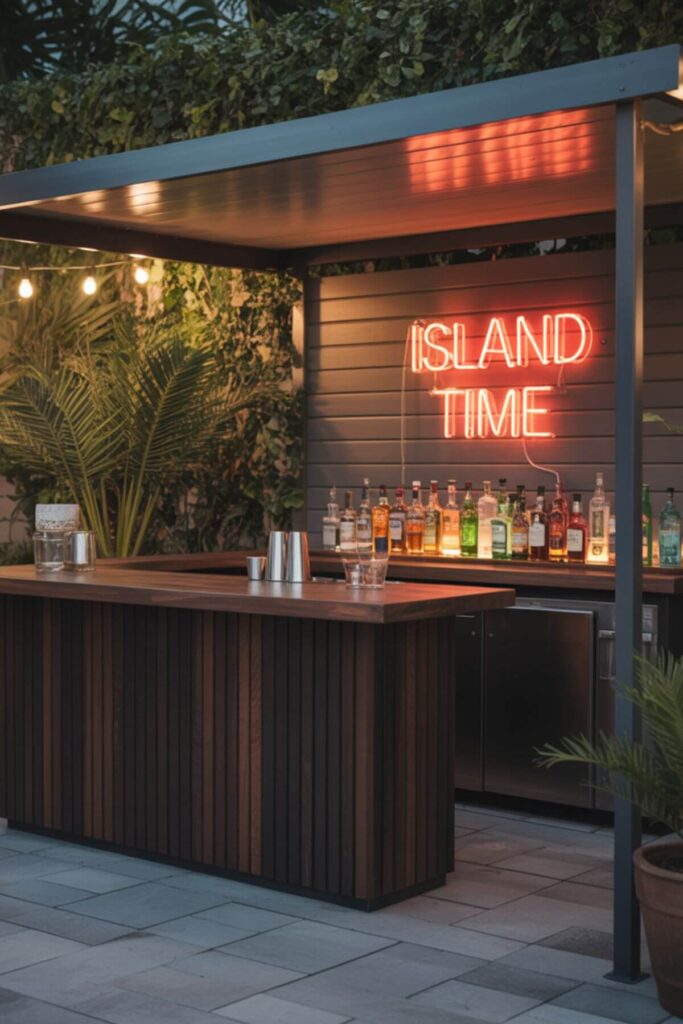 Photo of a Modern Backyard Cocktail Garden Bar 
