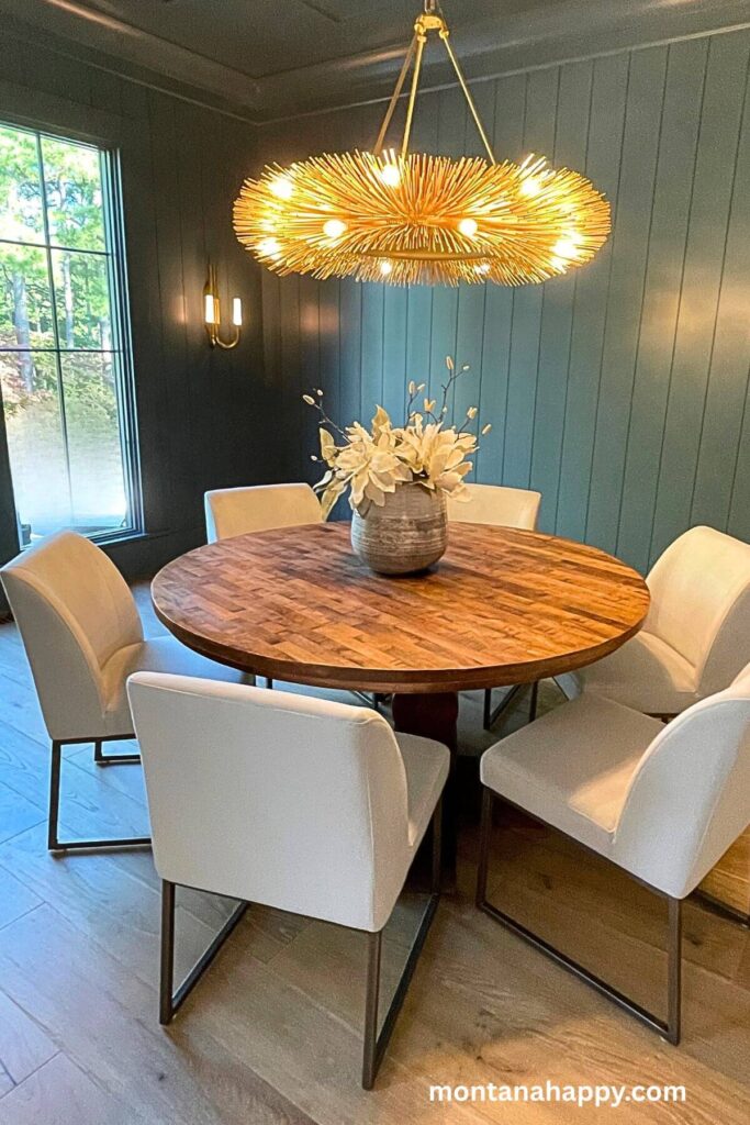 Designer Home Decor Ideas - Modern Dining Room with Wood Table and White Chairs